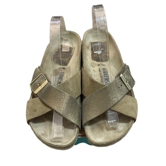 Birkenstock Siena Soft Footbed Sandals Size 39 US 8 Metallic Moss - Picture 1 of 7